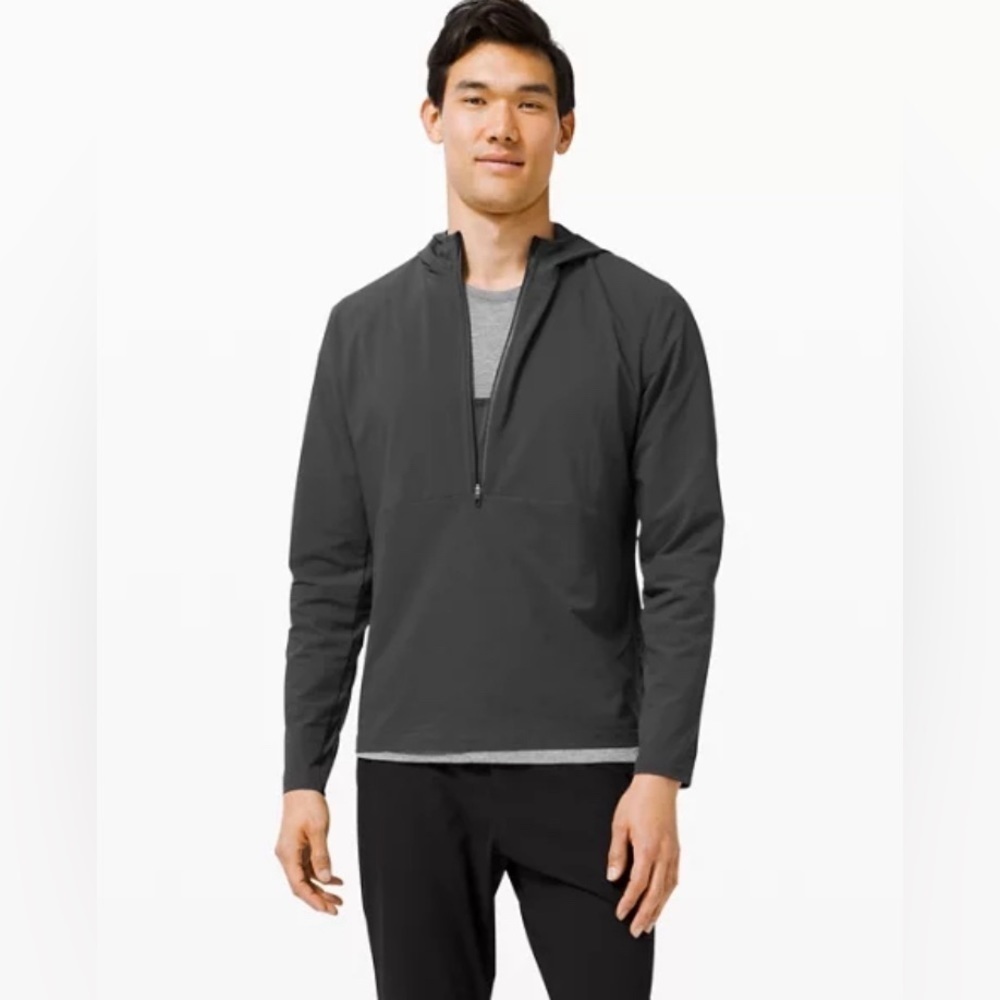 LULULEMON Sz L Fuel The Track Half Zip Hooded Vented Packable Top